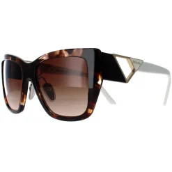 Prada Sunglasses PR21YS 07R6S1 Caramel Tortoise and White Brown Gradie