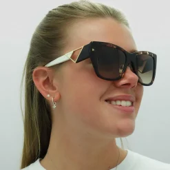 Prada Sunglasses PR21YS 07R6S1 Caramel Tortoise and White Brown Gradie