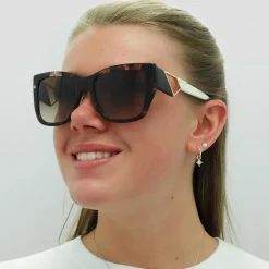 Prada Sunglasses PR21YS 07R6S1 Caramel Tortoise and White Brown Gradie