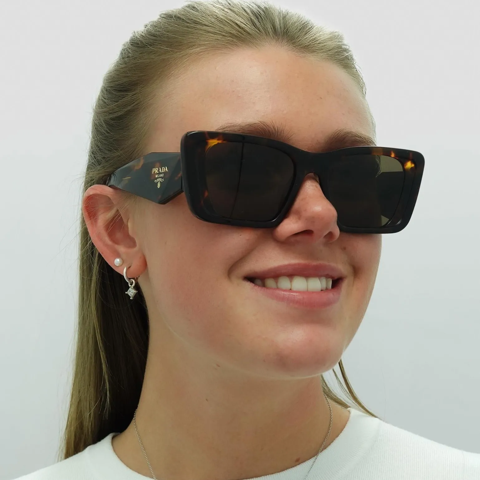 Prada Sunglasses PR08YS 01V8C1 Honey Havana Dark Brown