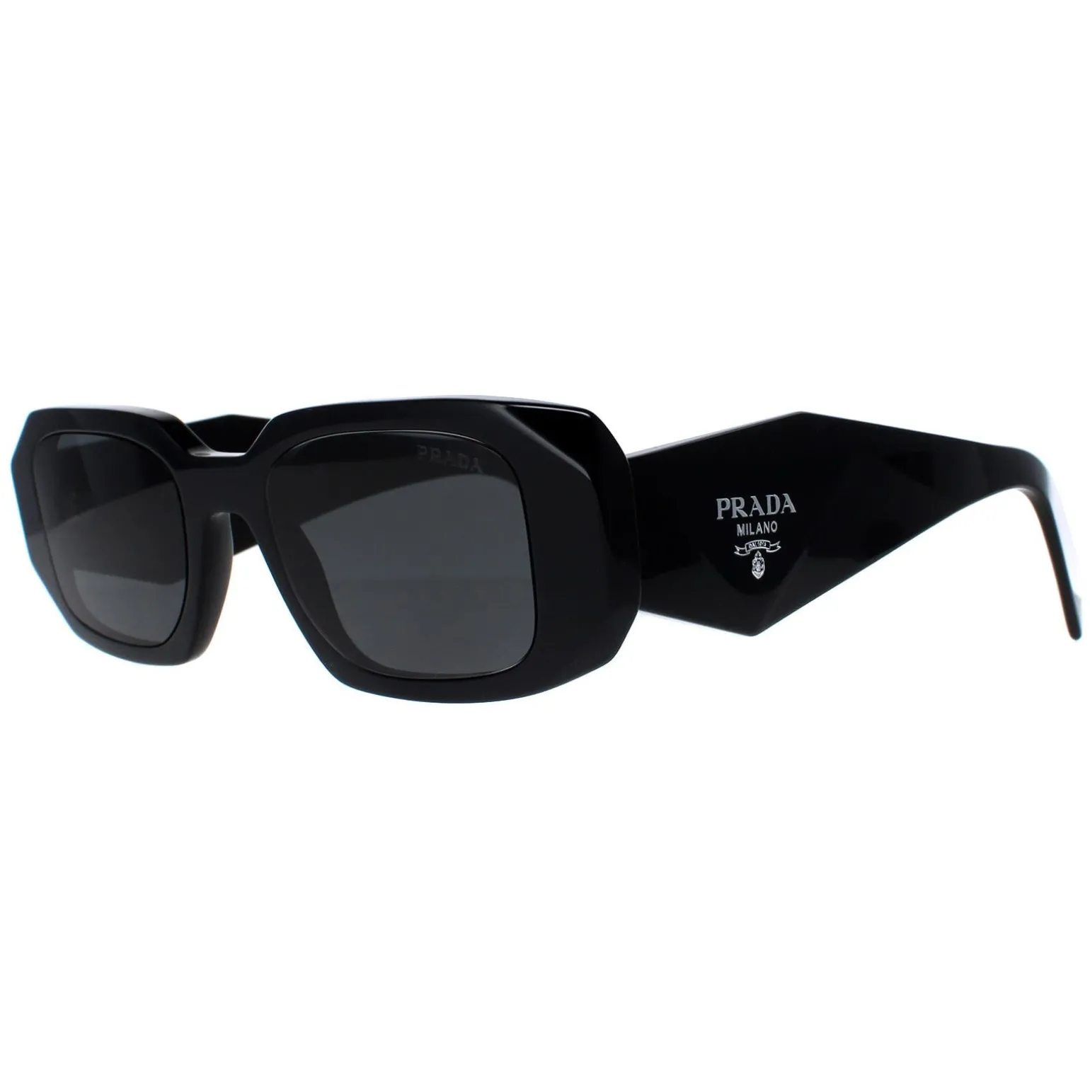 Prada Symbole Sunglasses - Women Luxury Rectangle PR17WS 1AB5S0 - Blac