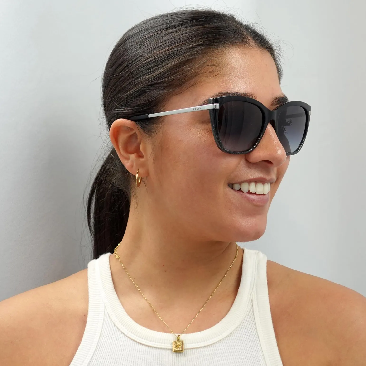 Ralph by Ralph Lauren Sunglasses RA5267 58418G Shiny Gradient Black Gl