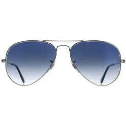 Ray-Ban Sunglasses Aviator 3025 Silver Gradient Light Blue 003/3F 55mm