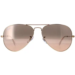 Ray-Ban Sunglasses Aviator 3025 Gold Brown-Pink Silver Mirror 001/3E 5