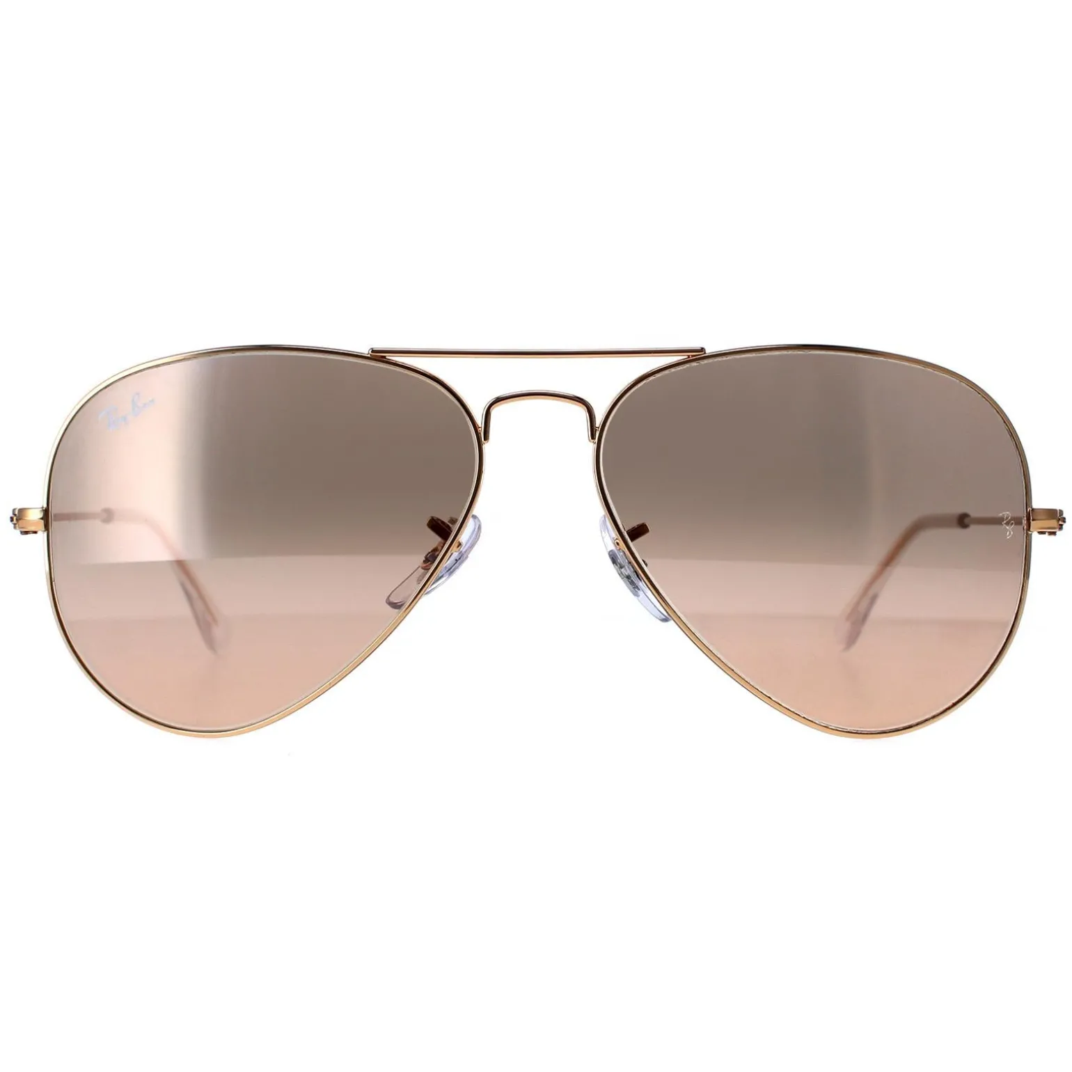 Ray-Ban Sunglasses Aviator 3025 Gold Brown-Pink Silver Mirror 001/3E 5