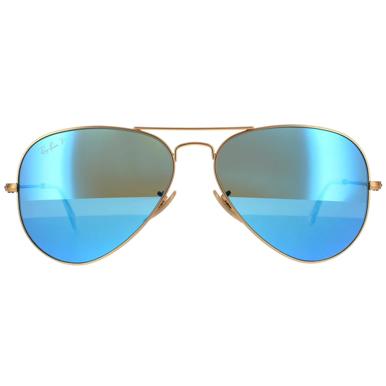 Ray-Ban Sunglasses Aviator 3025 112/4L Matt Gold Blue Mirror Polarized
