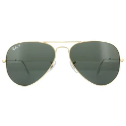 Ray-Ban Sunglasses Aviator 3025 Gold Green Polarized 001/58 62mm