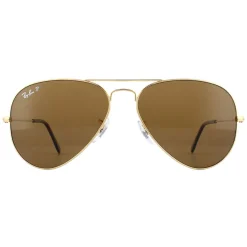 Ray-Ban Sunglasses Aviator 3025 Gold Brown Polarized 001/57