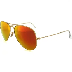 Ray-Ban Sunglasses Aviator 3025 112/69 Matt Gold Brown Mirror 58mm