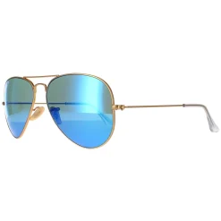Ray-Ban Sunglasses Aviator 3025 112/4L Matt Gold Blue Mirror Polarized