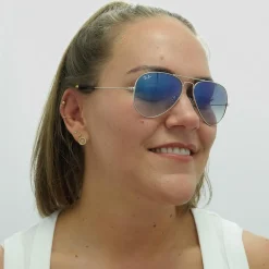 Ray-Ban Sunglasses Aviator 3025 Silver Gradient Light Blue 003/3F 55mm