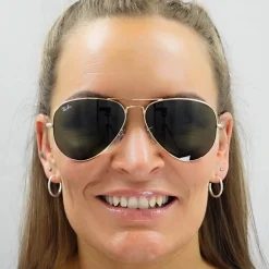 Ray-Ban Sunglasses Aviator 3025 001 Gold Green 62mm