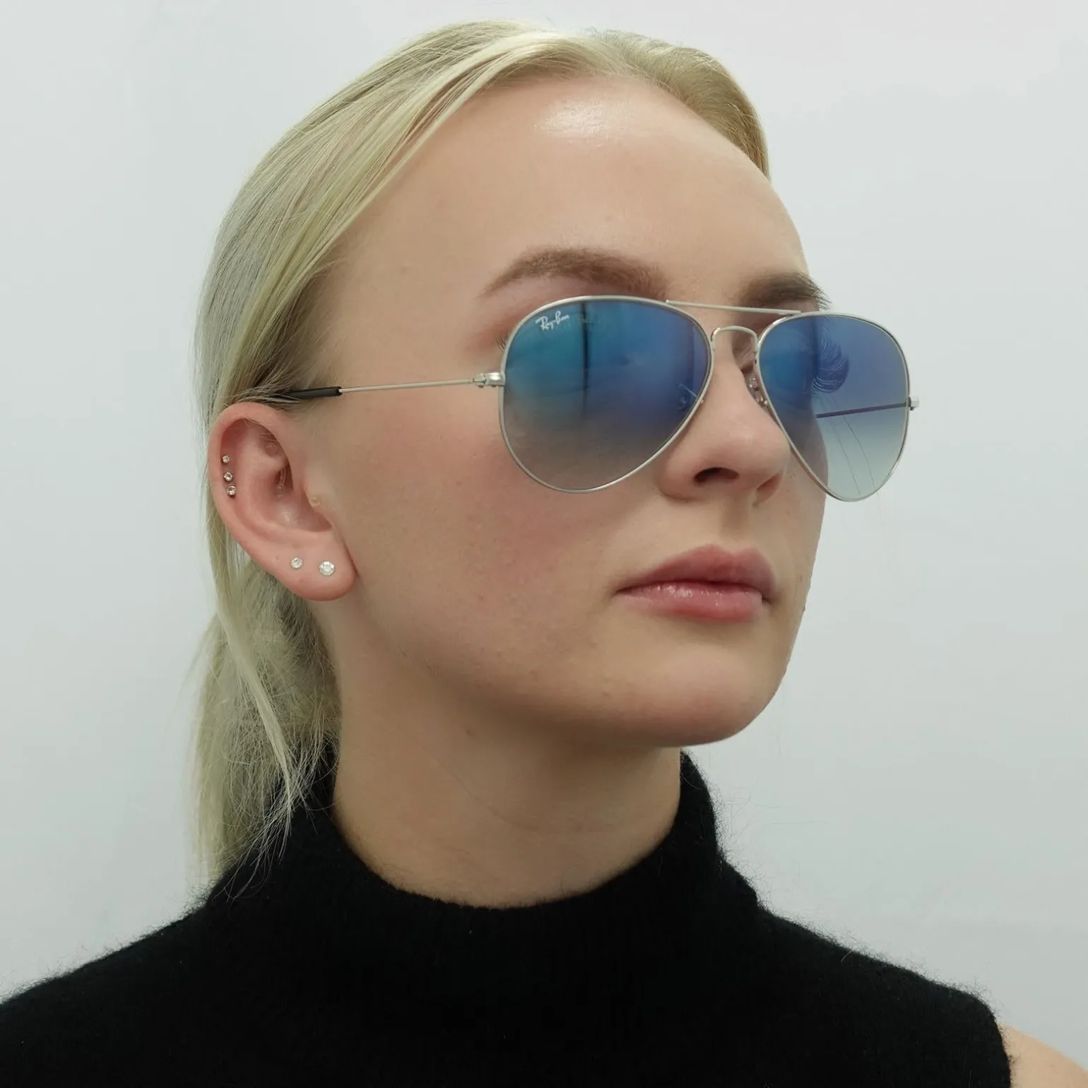 Ray-Ban Sunglasses Aviator 3025 003/3F Silver Light Blue Gradient 58mm