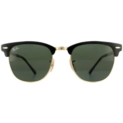 Ray-Ban Sunglasses Clubmaster Metal RB3716 187 Gold Top On Black Green