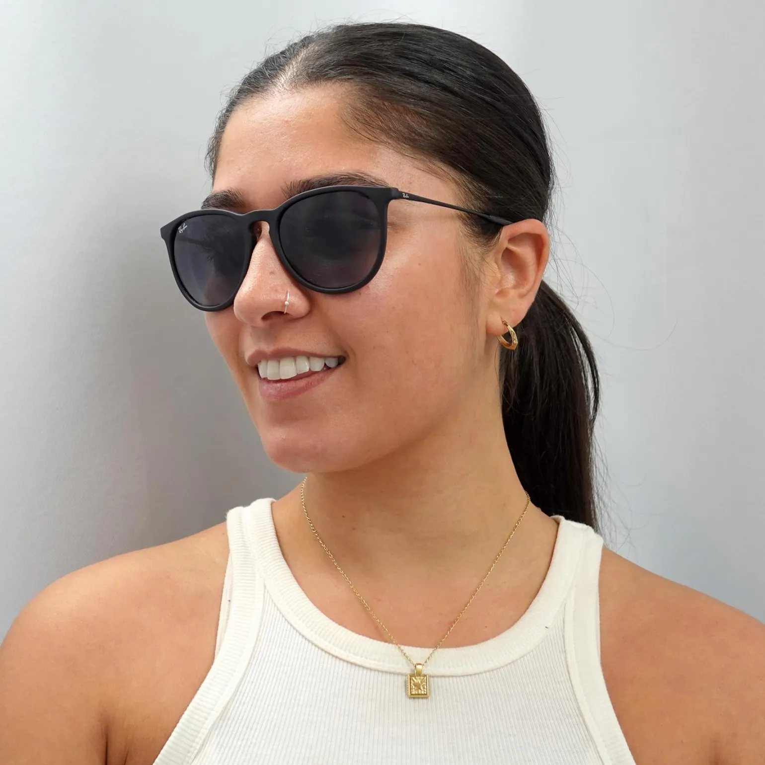Ray-Ban Sunglasses Erika 4171 Rubberised Black Grey Gradient 622/8G