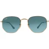 Ray-Ban Sunglasses Hexagonal RB3548N 91233M Gold Blue Grey Gradient