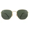 Ray-Ban Sunglasses Hexagonal 3548N 001 Gold Green