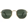 Ray-Ban Sunglasses Hexagonal RB3548N 001/58 Gold G-15 Green Polarized