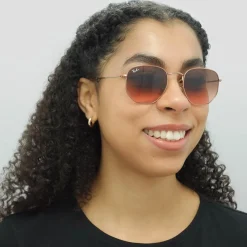 Ray-Ban Sunglasses Hexagonal RB3548N 9069A5 Polished Bronze Copper Bro