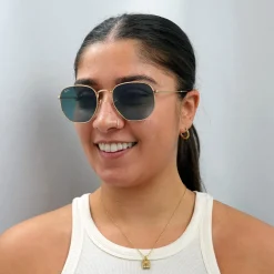 Ray-Ban Sunglasses Hexagonal RB3548N 91233M Gold Blue Grey Gradient