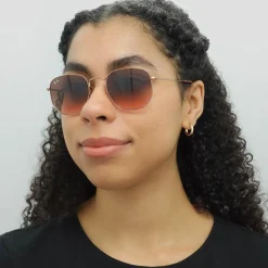 Ray-Ban Sunglasses Hexagonal RB3548N 9069A5 Polished Bronze Copper Bro