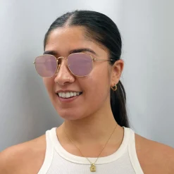 Ray-Ban Sunglasses Hexagonal 3548N 001/Z2 Gold Copper Flash Mirror
