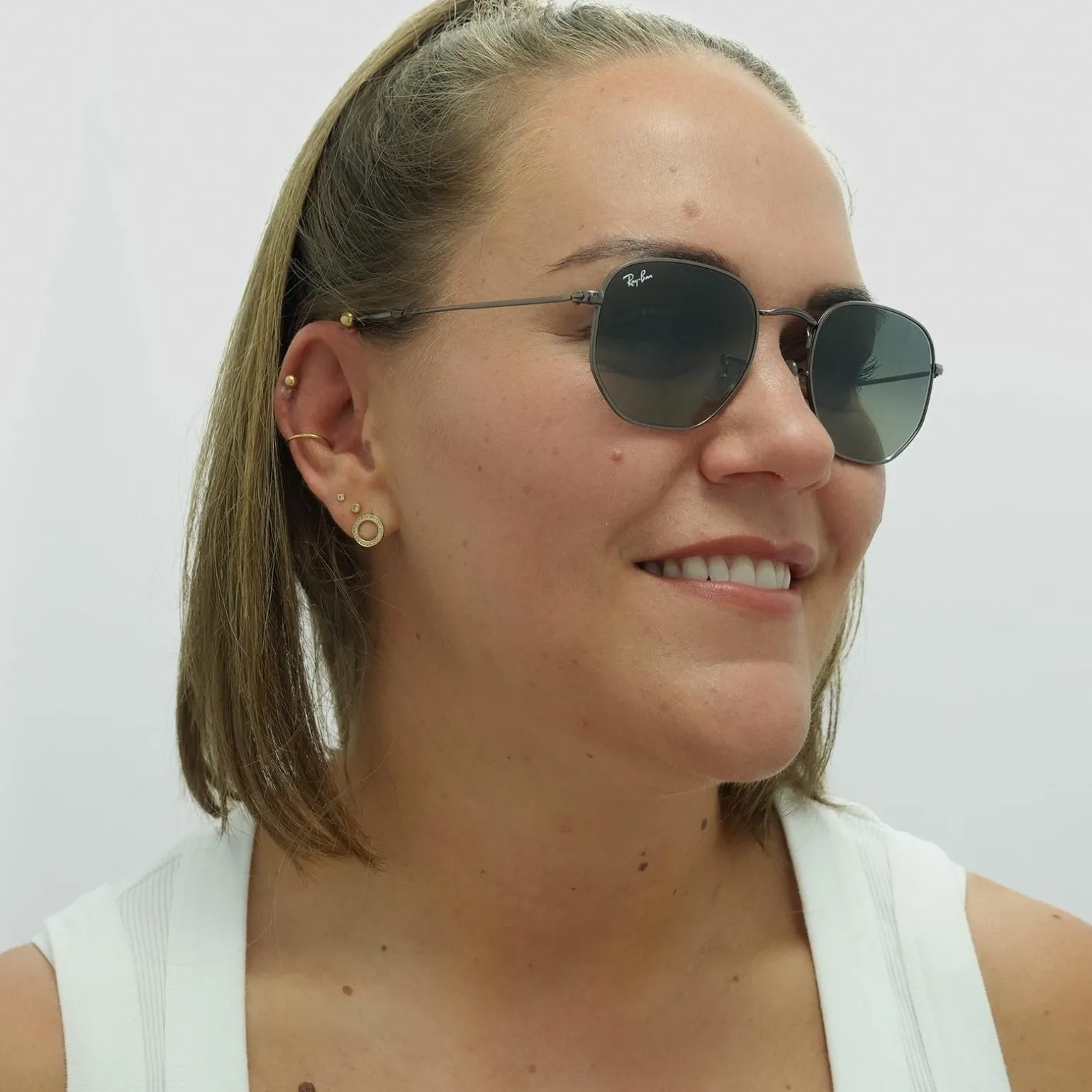 Ray-Ban Sunglasses Hexagonal RB3548N 004/71 Gunmetal Dark Grey Gradien