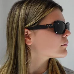Ray-Ban Sunglasses Jackie Ohh 4101 601/T3 Shiny Black Grey Gradient Po