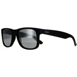 Ray-Ban Sunglasses Justin 4165 622/6G Rubber Black Grey Mirror 51mm