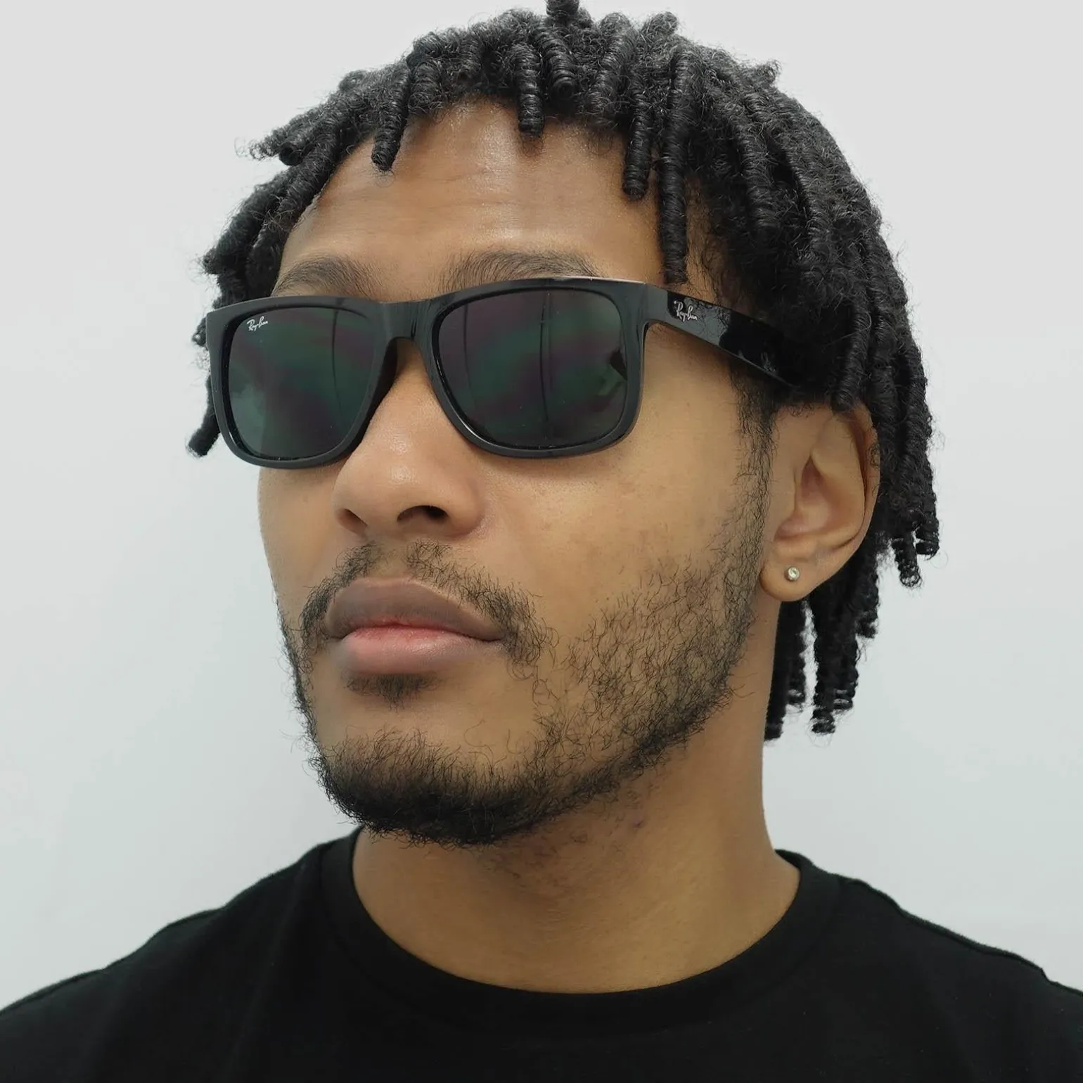 Ray-Ban Sunglasses Justin 4165 601/71 Shiny Black Green