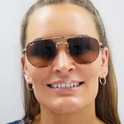 Ray-Ban Sunglasses Marshal 3648 001/3F Gold Light Blue Gradient