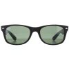Ray-Ban Sunglasses New Wayfarer 2132 622 Black Rubber Green Small 52mm