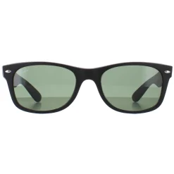 Ray-Ban Sunglasses New Wayfarer 2132 622 Black Rubber Green Small 52mm