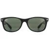 Ray-Ban Sunglasses New Wayfarer 2132 622 Black Rubber Green Medium 55m