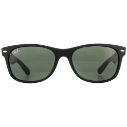 Ray-Ban Sunglasses New Wayfarer 2132 622 Black Rubber Green Medium 55m