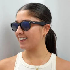 Ray-Ban Sunglasses New Wayfarer 2132 601S78 Matt Black Grey Blue Polar