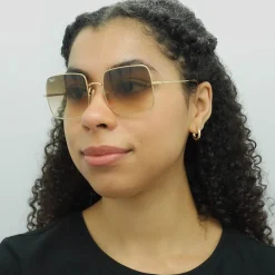 Ray-Ban Sunglasses RB1971 914751 Gold Light Brown Gradient