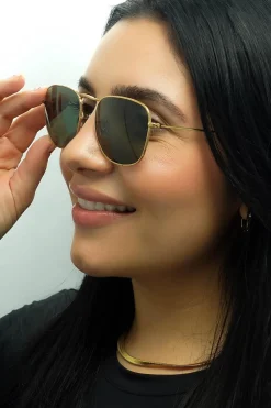 Ray-Ban Sunglasses RB3857 Frank 919631 Gold G-15 Green
