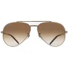 Ray-Ban Sunglasses RB3625 New Aviator 001/51 Polished Gold Light Brown