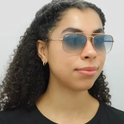 Ray-Ban Sunglasses RB3636 New Caravan 92023F Rose Gold Blue Gradient