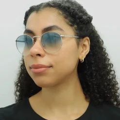 Ray-Ban Sunglasses RB3637 New Round 003/3F Silver Blue Gradient