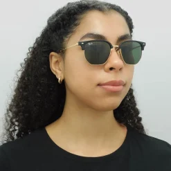Ray-Ban Sunglasses RB4416 New Clubmaster 601/31 Black on Gold Green