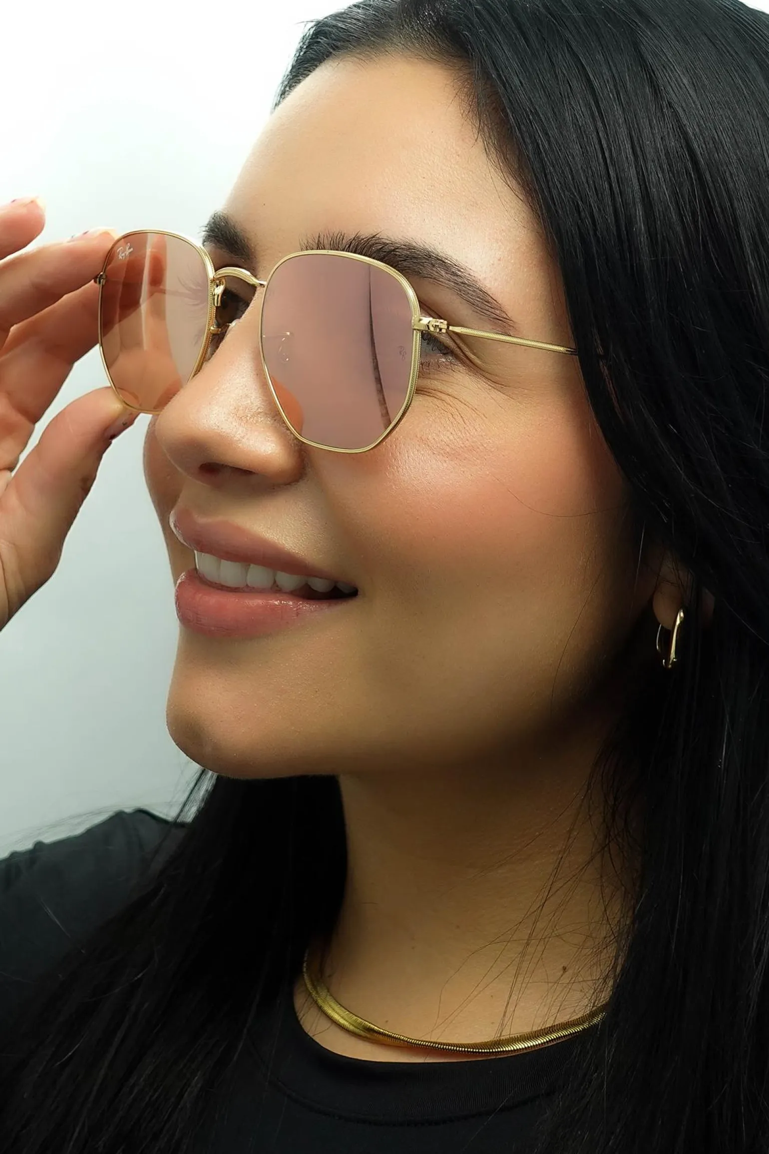 Ray-Ban Sunglasses RB3548N Hexagonal 001/Z2 Gold Copper Flash Mirror