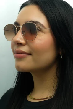 Ray-Ban Sunglasses RB3548N Hexagonal 9069A5 Copper Brown Gradient