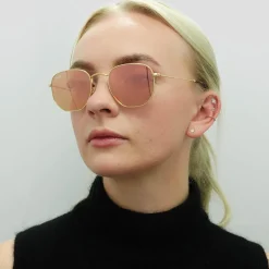 Ray-Ban Sunglasses RB3548N Hexagonal 001/Z2 Gold Copper Flash Mirror