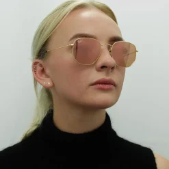 Ray-Ban Sunglasses RB3548N Hexagonal 001/Z2 Gold Copper Flash Mirror