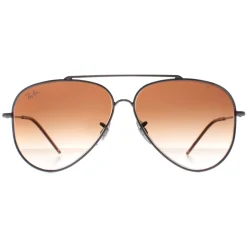 Ray-Ban Sunglasses RB0101S Aviator Reverse 004/CB Gunmetal Brown Gradi