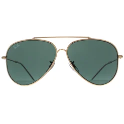 Ray-Ban Sunglasses RB0101S Aviator Reverse 001/VR Gold Green