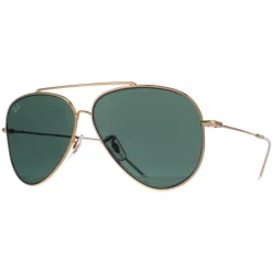 Ray-Ban Sunglasses RB0101S Aviator Reverse 001/VR Gold Green