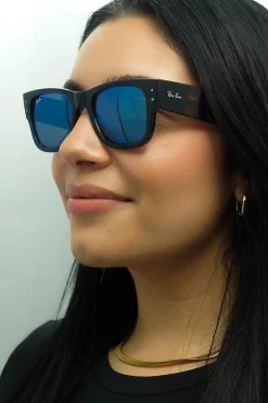 Ray-Ban Sunglasses RB0840S Mega Wayfarer 663804 Polished Transparent D